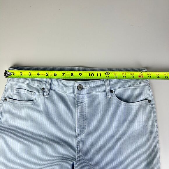 Chico's Blue & White Striped So Slimming‎ Girlfriend Slim Leg Shorts Size 10 - Picture 7 of 12